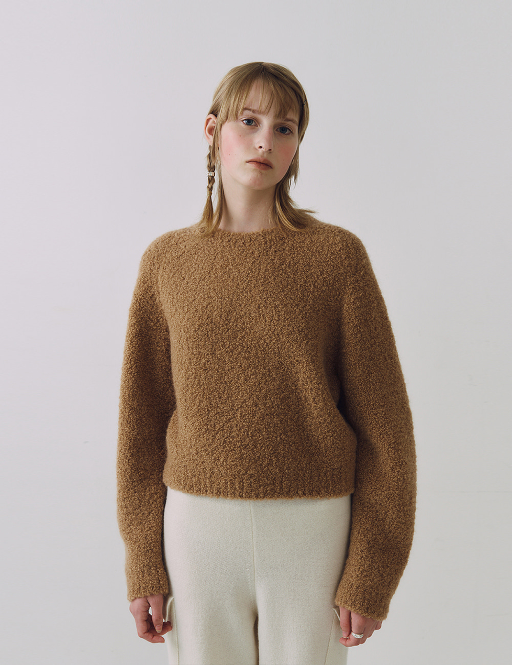 Baby Boucle Round Pullover (Camel)