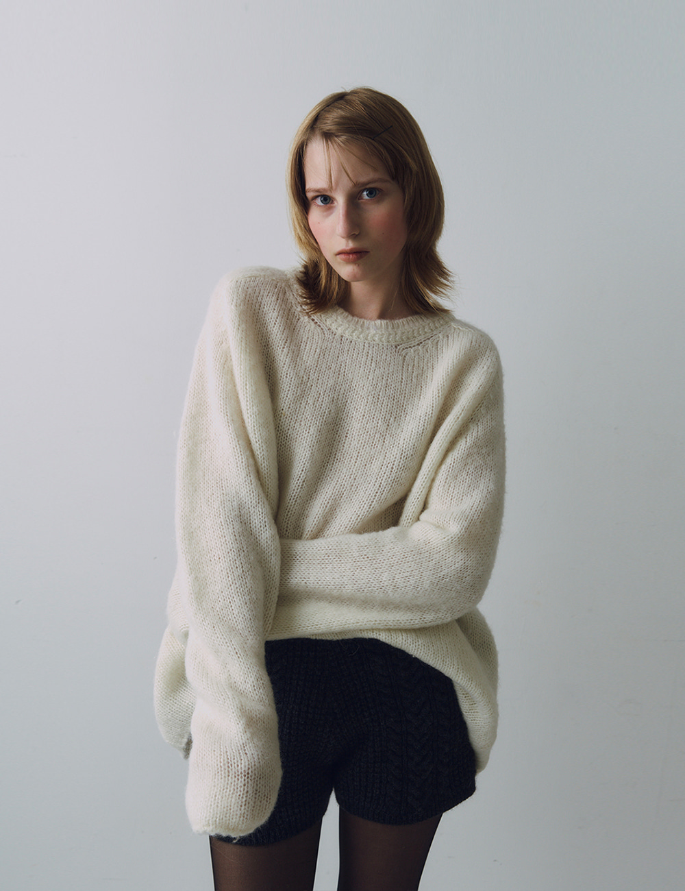 Soft Alpaca Loose fit Pullover (Ivory)