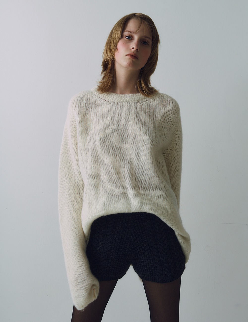 Soft Alpaca Loose fit Pullover (Ivory)