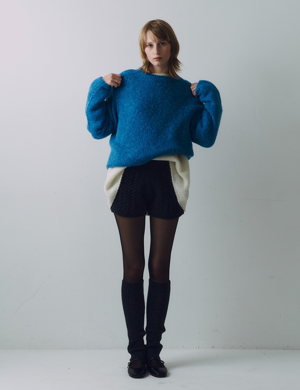 Soft Alpaca Loose fit Pullover (Blue)